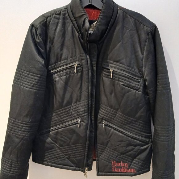 Harley-Davidson Women's Embroidered Black Moto Jacket - Picture 1 of 6